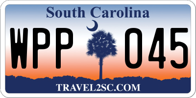 SC license plate WPP045