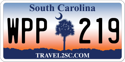 SC license plate WPP219