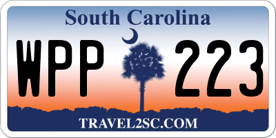 SC license plate WPP223