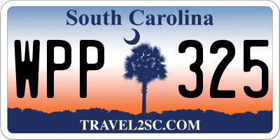 SC license plate WPP325