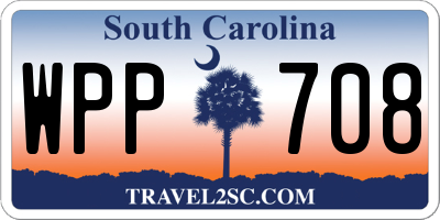 SC license plate WPP708