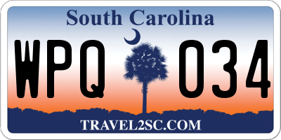 SC license plate WPQ034