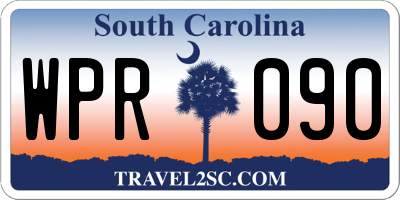 SC license plate WPR090