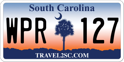 SC license plate WPR127