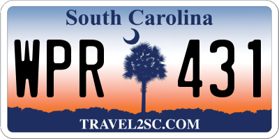 SC license plate WPR431