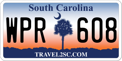 SC license plate WPR608