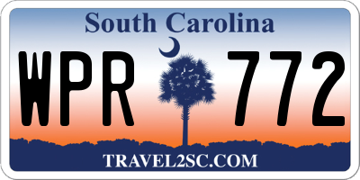 SC license plate WPR772