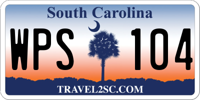 SC license plate WPS104
