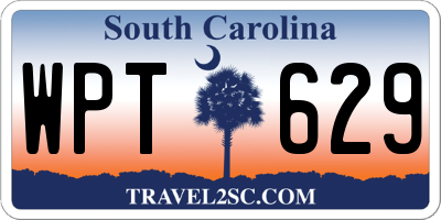 SC license plate WPT629
