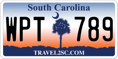 SC license plate WPT789
