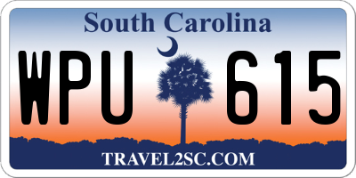 SC license plate WPU615