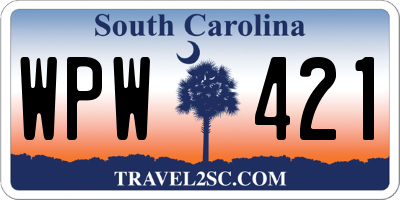 SC license plate WPW421
