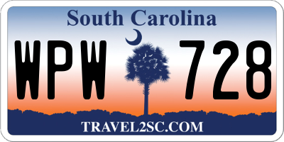 SC license plate WPW728