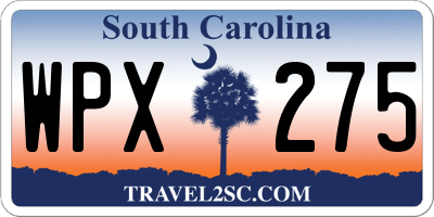 SC license plate WPX275