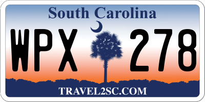 SC license plate WPX278