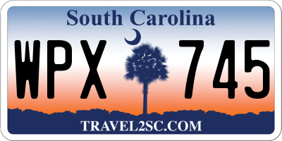 SC license plate WPX745