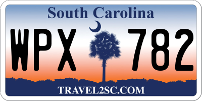 SC license plate WPX782