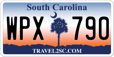 SC license plate WPX790