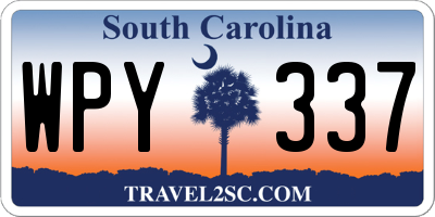 SC license plate WPY337