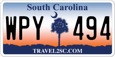 SC license plate WPY494