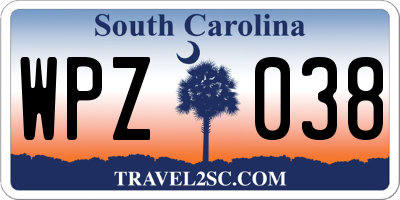 SC license plate WPZ038