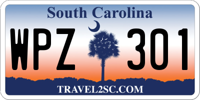 SC license plate WPZ301