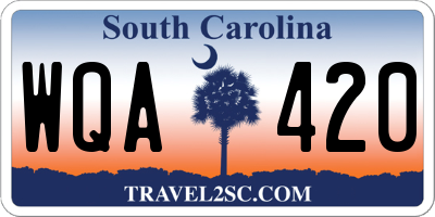 SC license plate WQA420