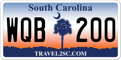 SC license plate WQB200