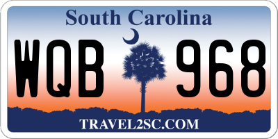 SC license plate WQB968