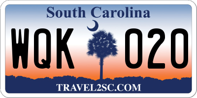 SC license plate WQK020