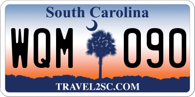 SC license plate WQM090