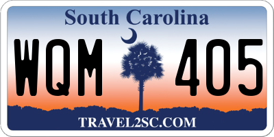 SC license plate WQM405