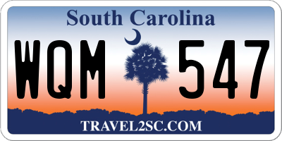 SC license plate WQM547