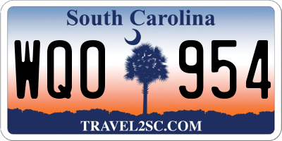 SC license plate WQO954