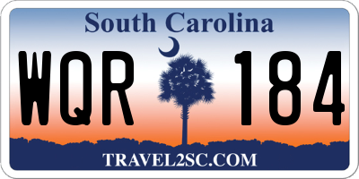 SC license plate WQR184