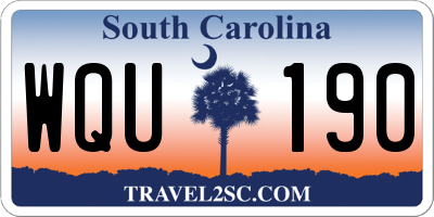 SC license plate WQU190