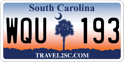 SC license plate WQU193