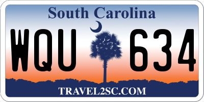 SC license plate WQU634