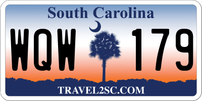 SC license plate WQW179