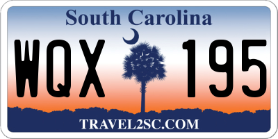 SC license plate WQX195