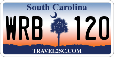 SC license plate WRB120