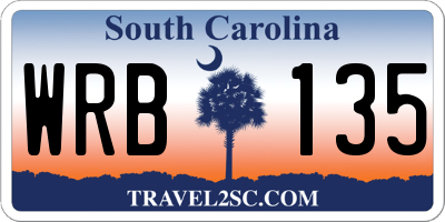 SC license plate WRB135