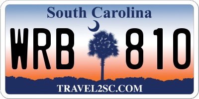 SC license plate WRB810