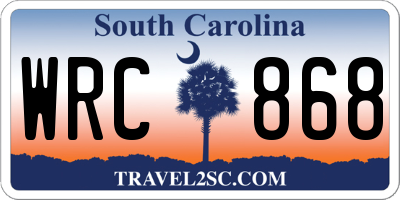 SC license plate WRC868