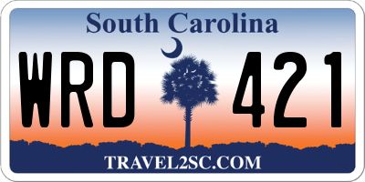 SC license plate WRD421
