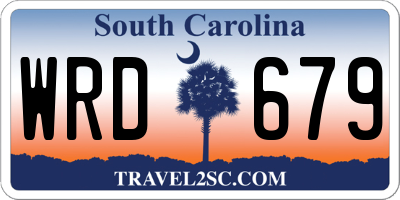 SC license plate WRD679