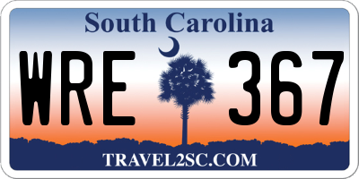 SC license plate WRE367