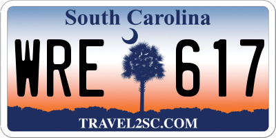 SC license plate WRE617