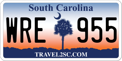 SC license plate WRE955