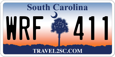SC license plate WRF411